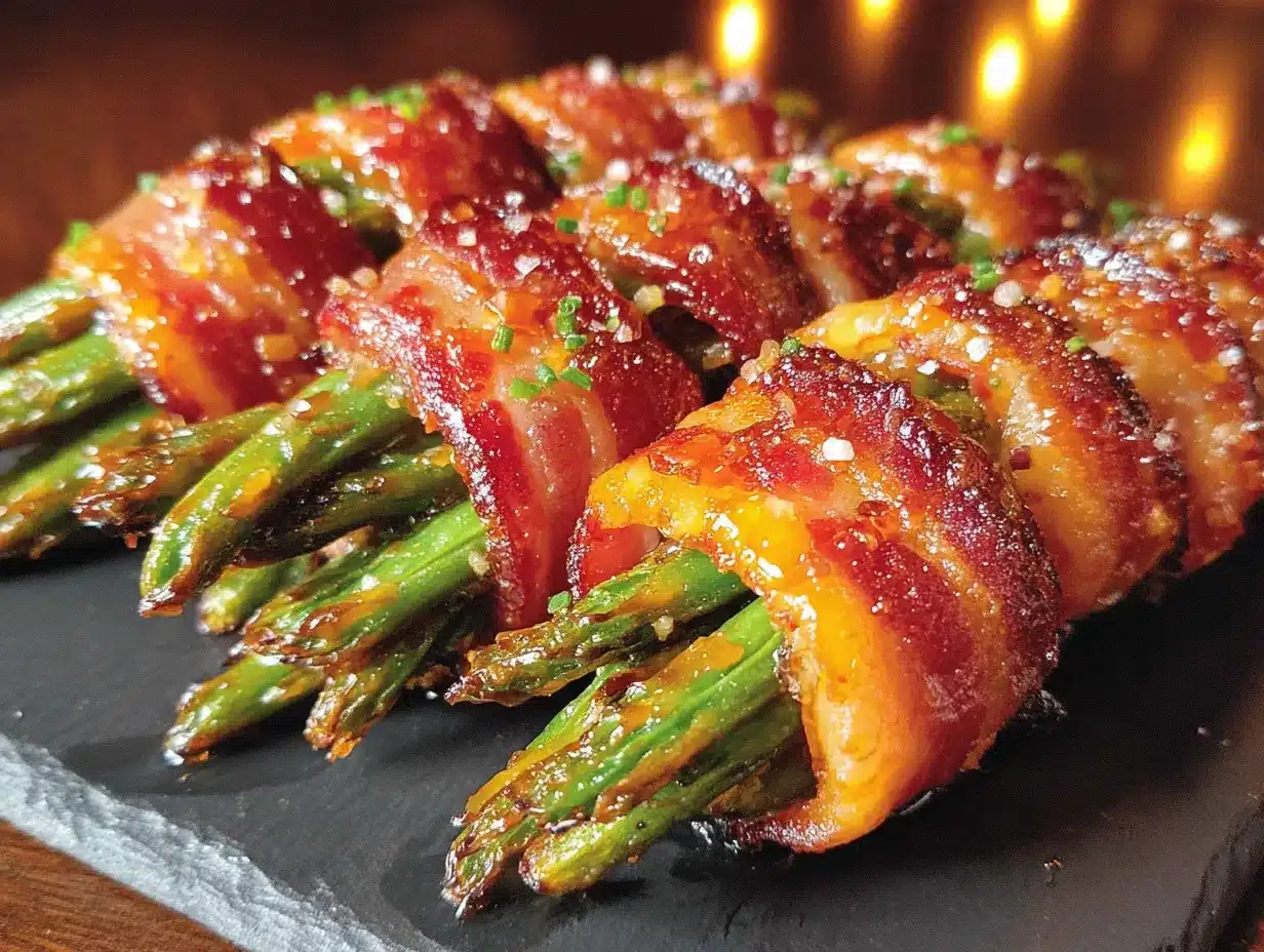 quick bacon wrapped green beans with brown sugar glaze preparation steps