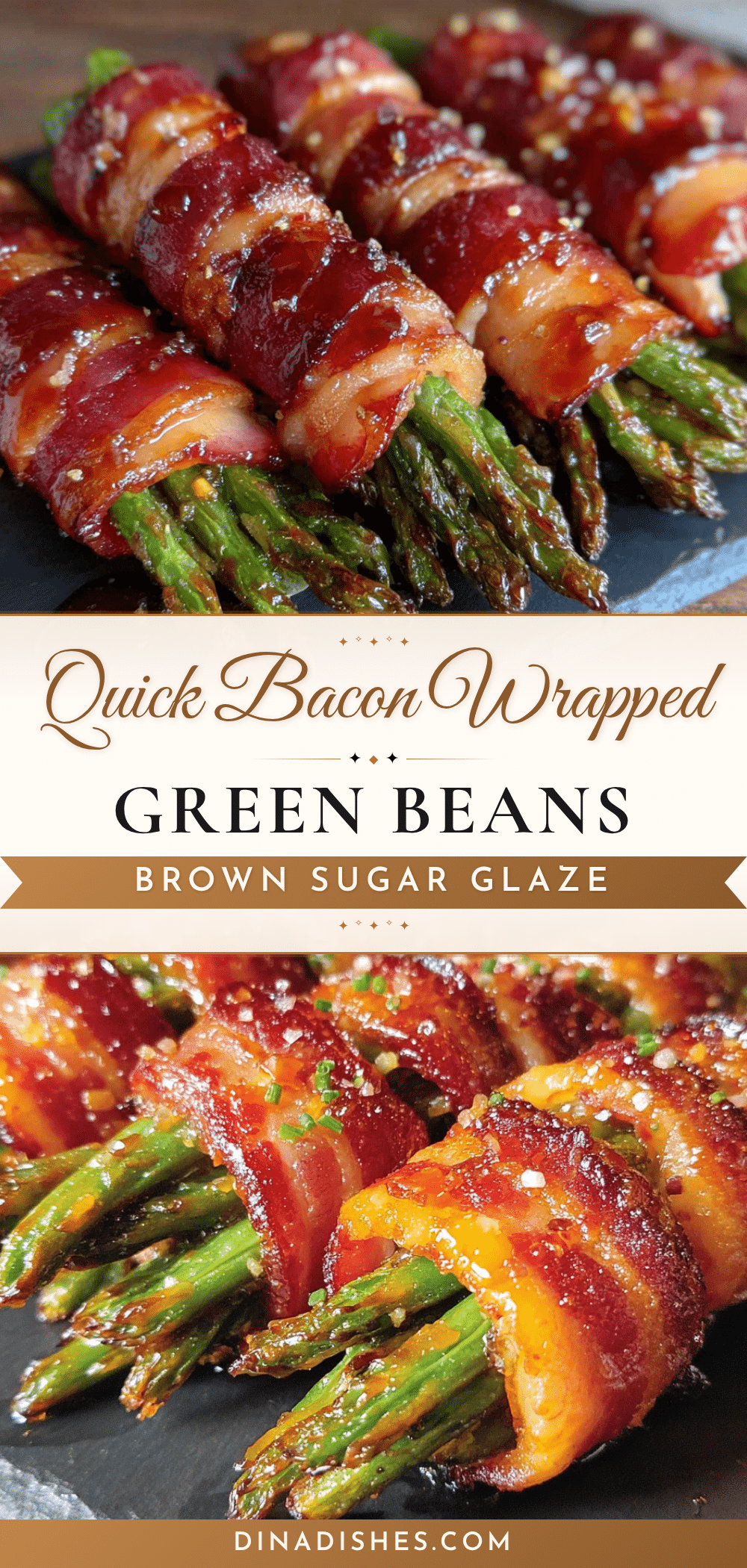 quick bacon wrapped green beans with brown sugar glaze recipe