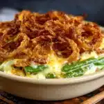 quick cheesy green bean casserole - featured image