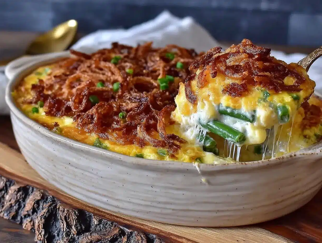 quick cheesy green bean casserole preparation steps