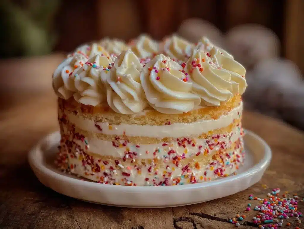 quick confetti birthday cake - featured image
