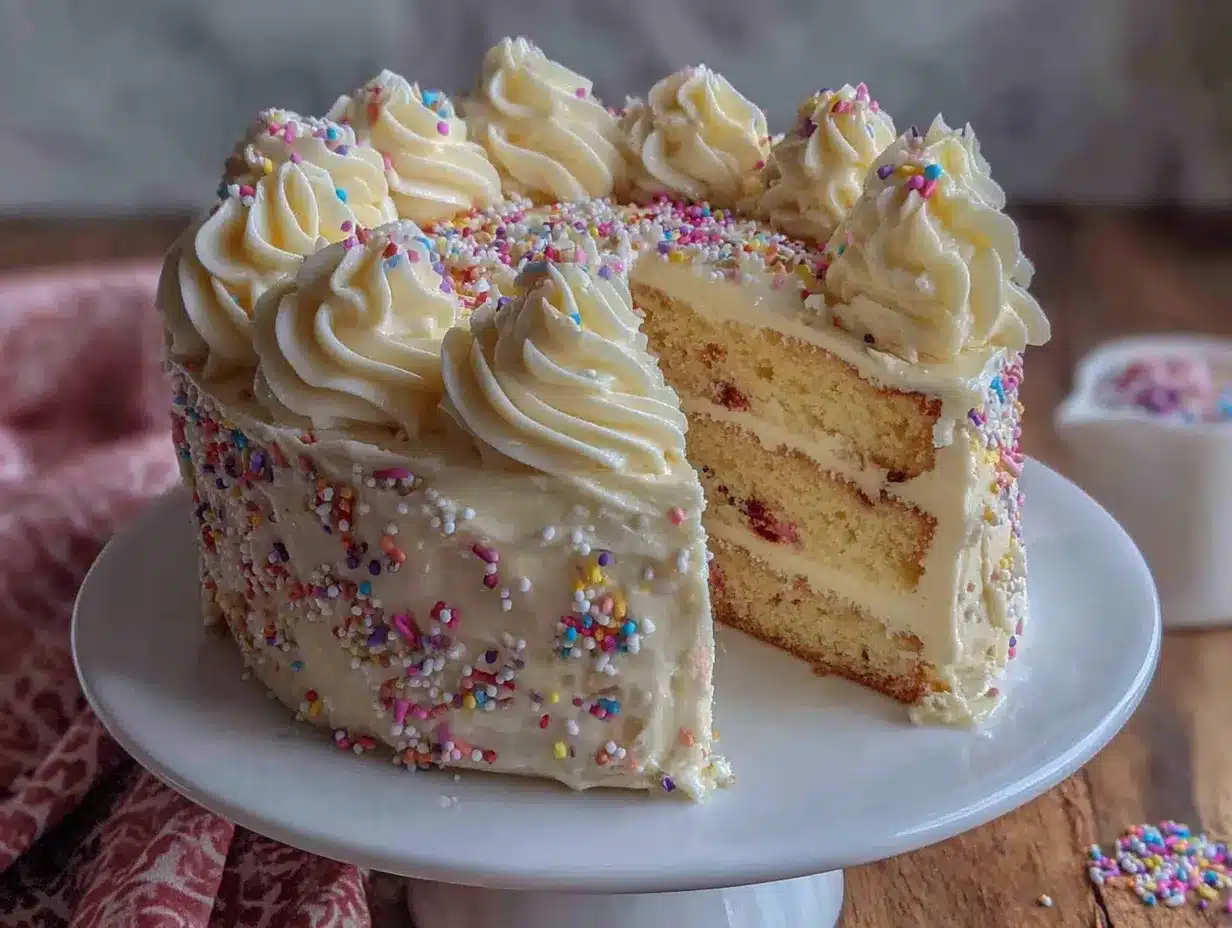 quick confetti birthday cake preparation steps