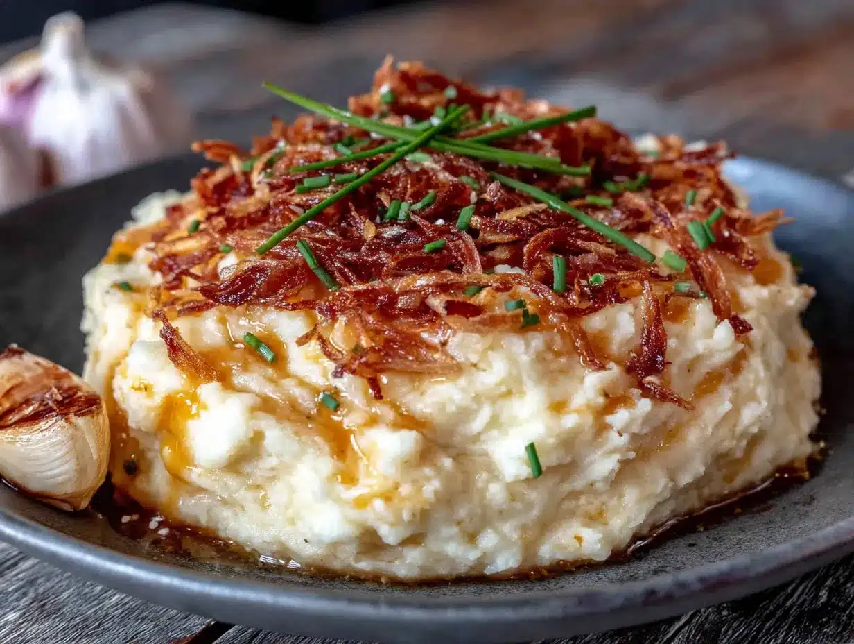 quick garlic herb mashed potatoes with crispy shallots preparation steps