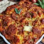 Quick Southern Cornbread Dressing with Sage and Sausage - featured image