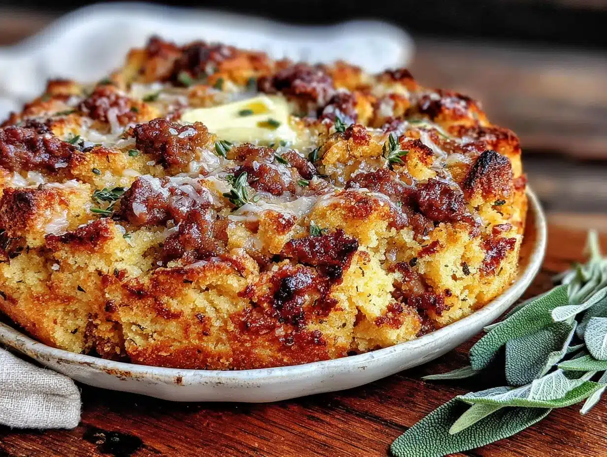 Quick Southern Cornbread Dressing with Sage and Sausage preparation steps
