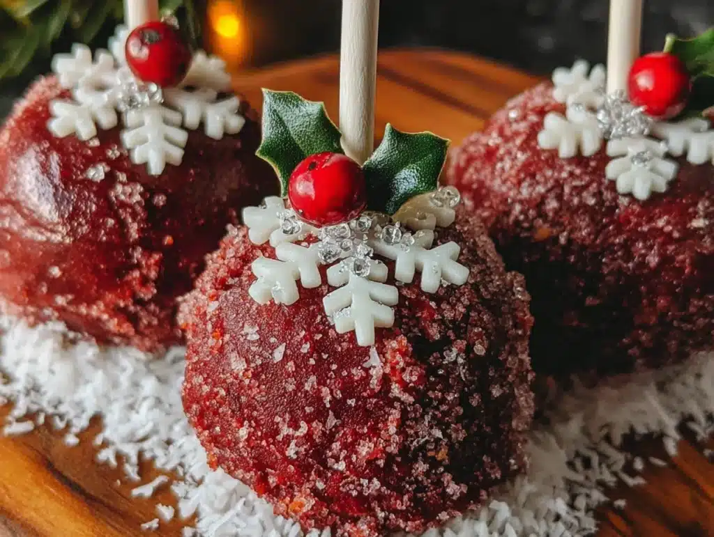 red velvet Christmas cake pops - featured image