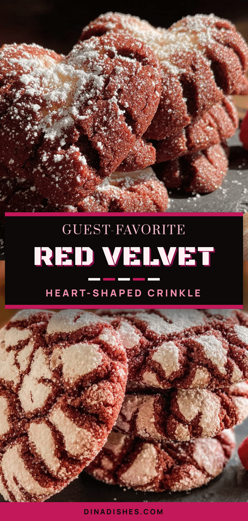 red velvet heart crinkle cookies recipe