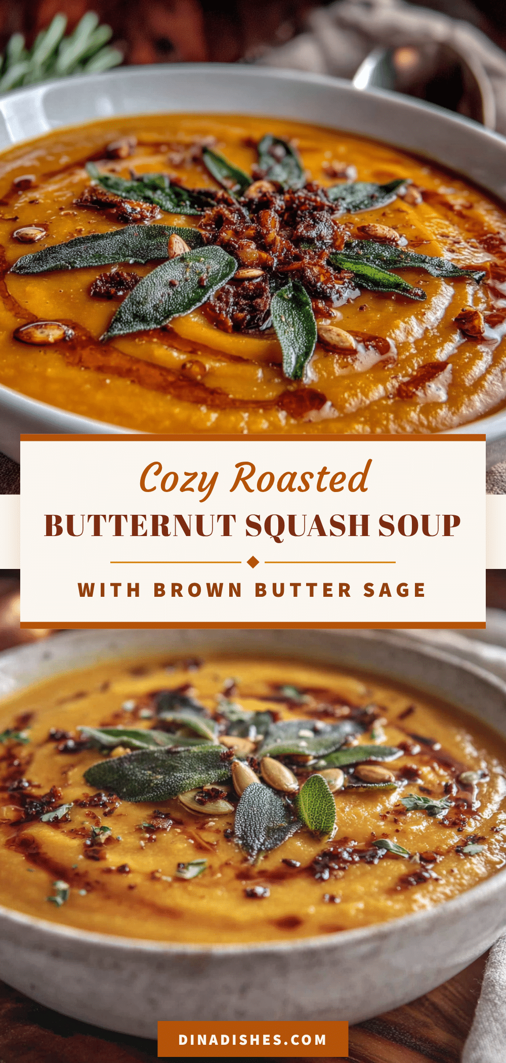 roasted butternut squash soup with brown butter sage recipe