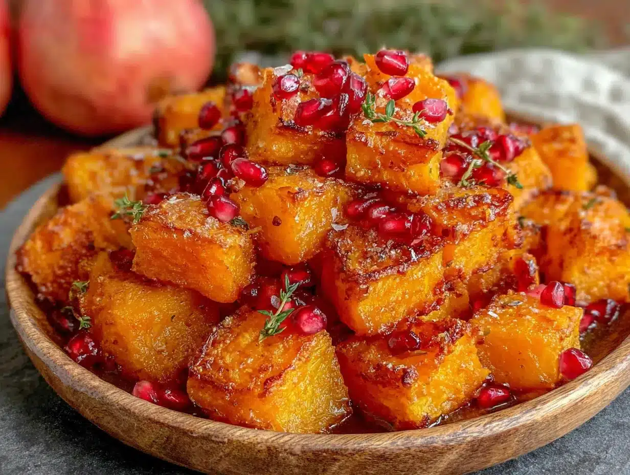 roasted butternut squash with pomegranate preparation steps