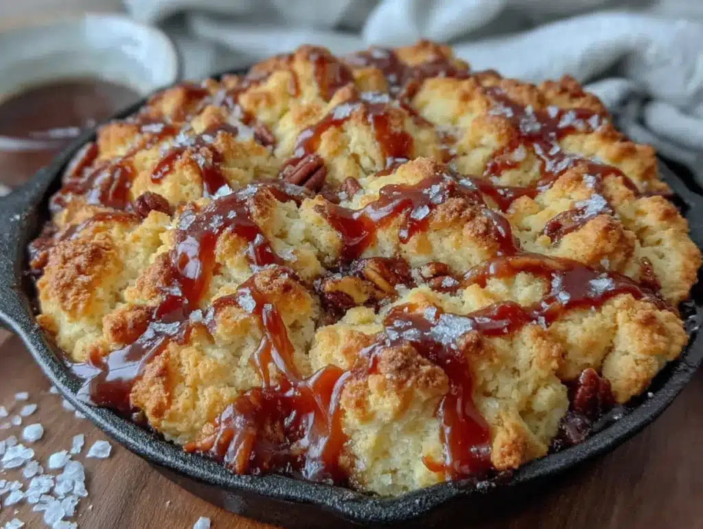 Salted Caramel Pecan Pie Cobbler - featured image