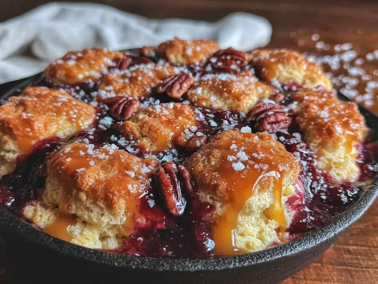Salted Caramel Pecan Pie Cobbler preparation steps