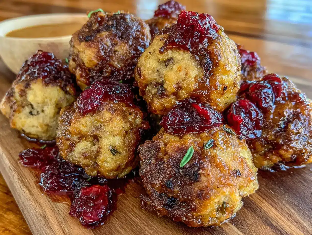 sausage cranberry stuffing balls preparation steps