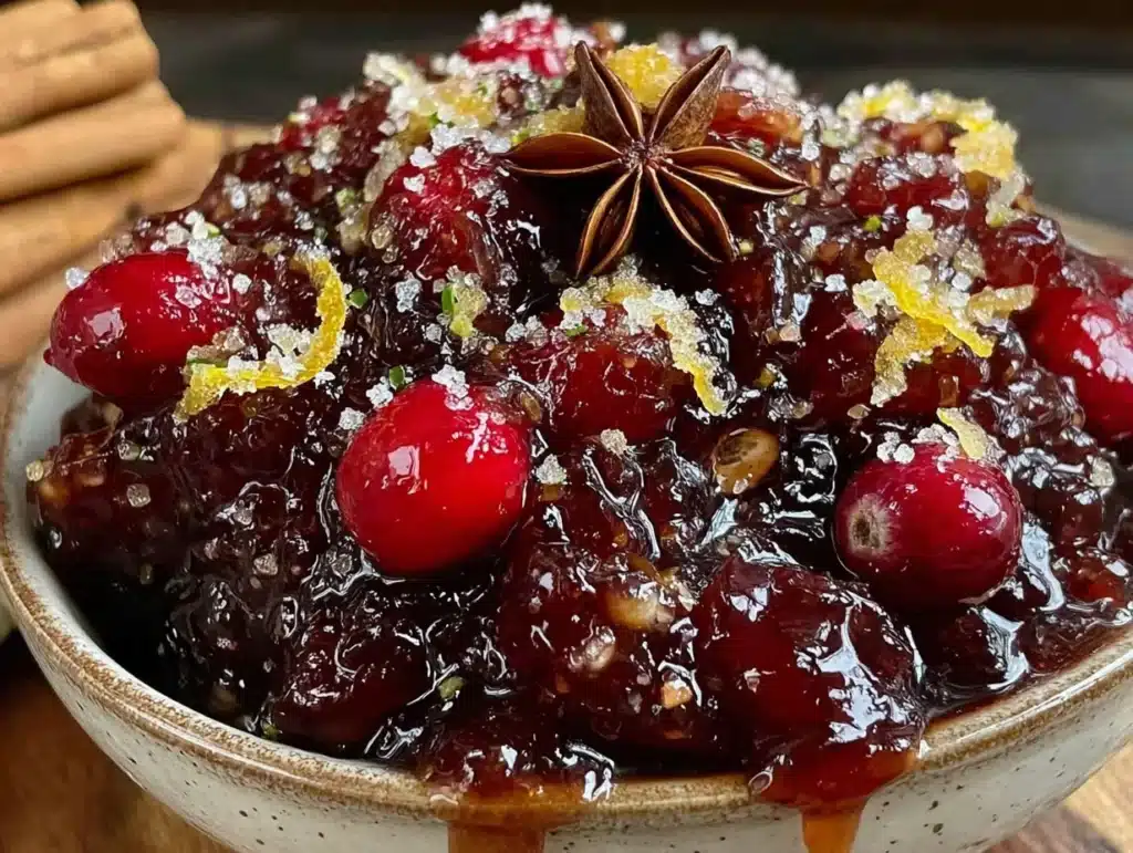 slow cooker cranberry orange sauce with ginger - featured image