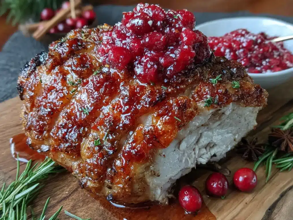 slow cooker cranberry orange turkey breast - featured image