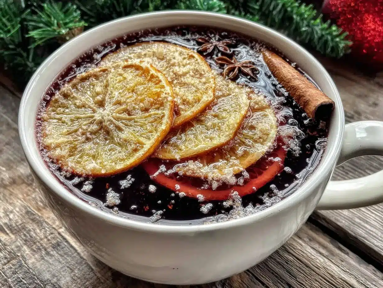 slow cooker wassail with orange and cloves preparation steps