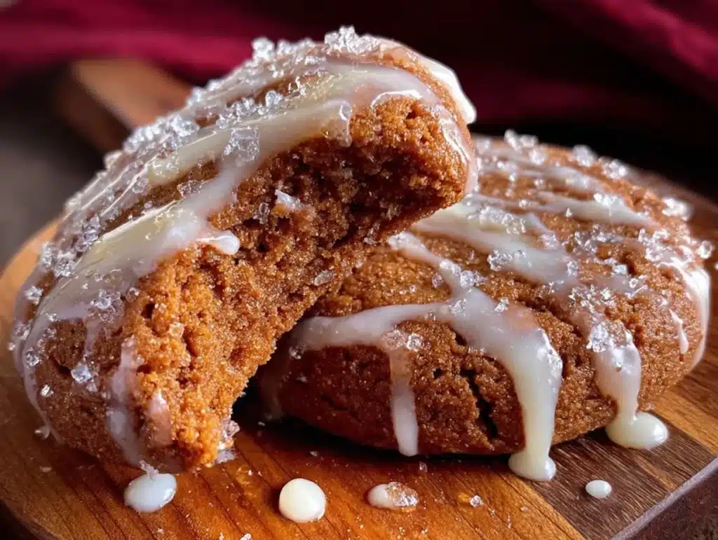 soft iced gingerbread cookies - featured image