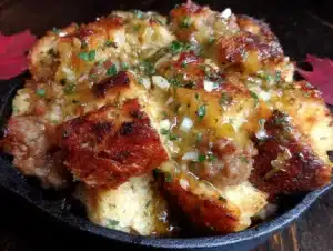 sourdough sausage stuffing - featured image
