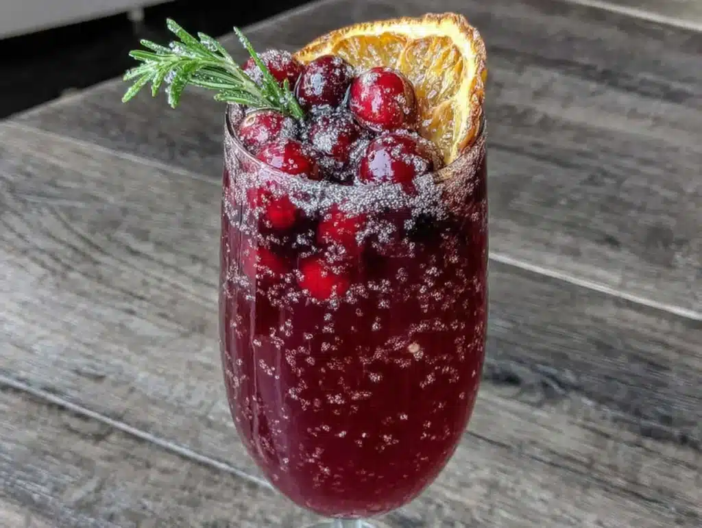 Sparkling Cranberry Ginger Holiday Mocktail - featured image