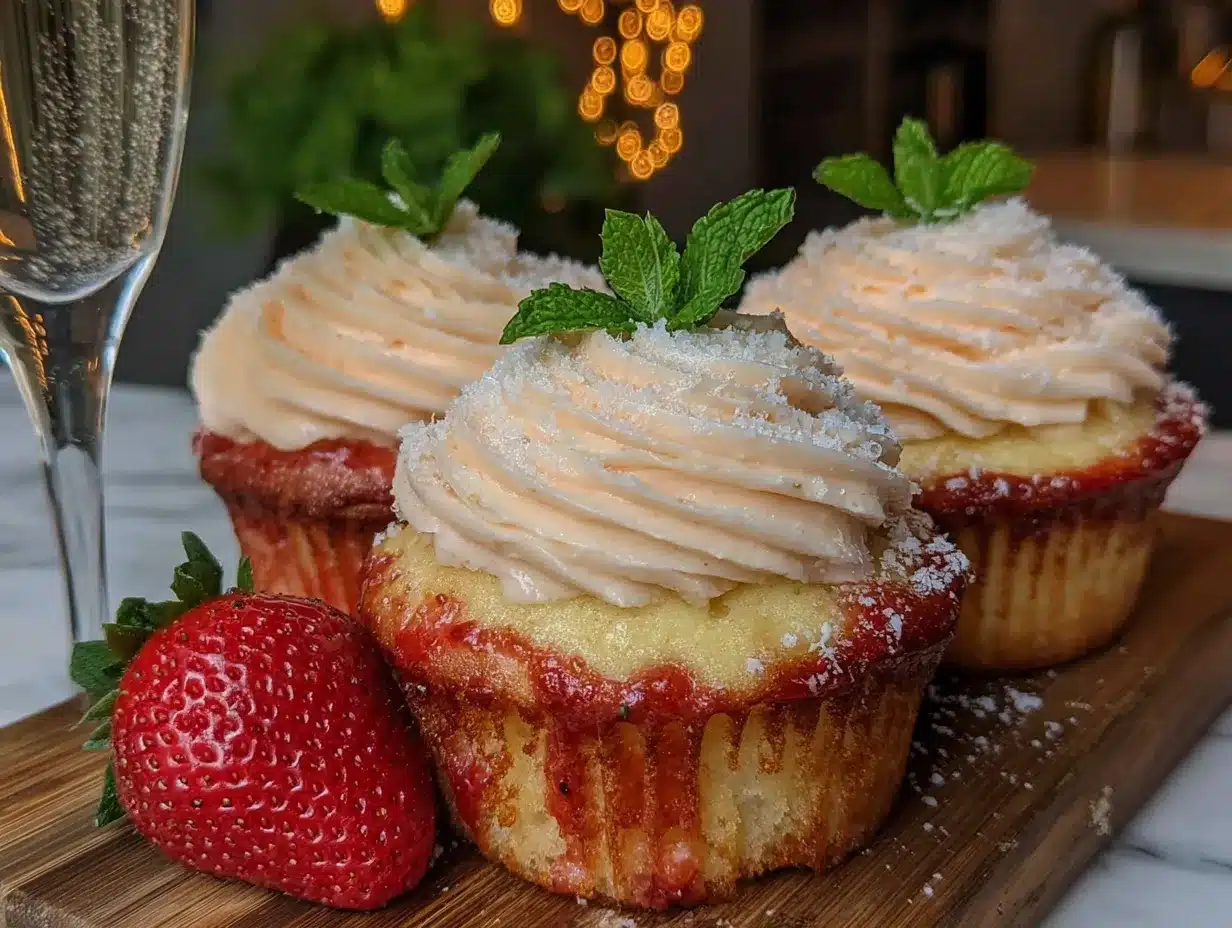 strawberry champagne cupcakes preparation steps