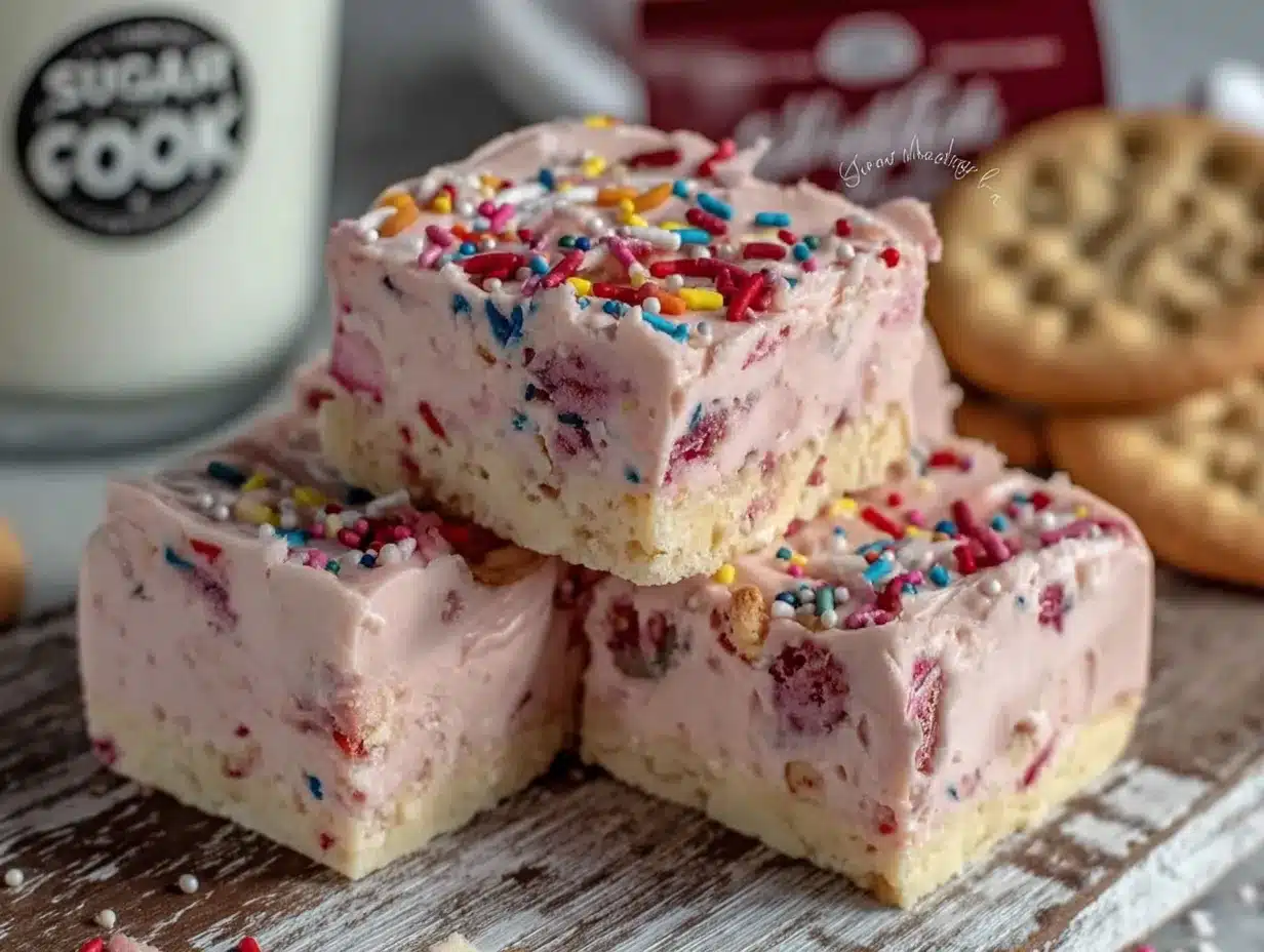Sugar cookie fudge with sprinkles preparation steps
