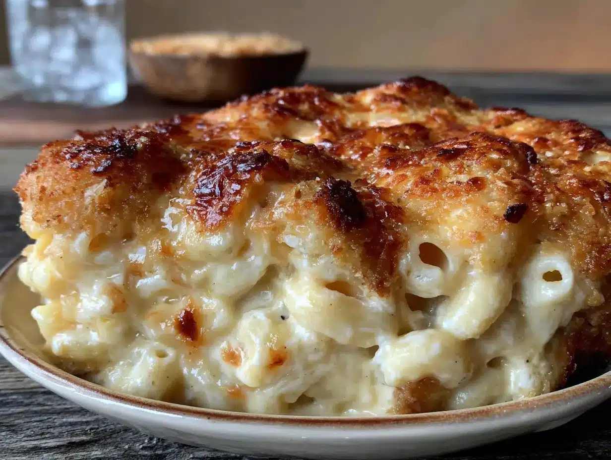 three-cheese baked mac and cheese preparation steps