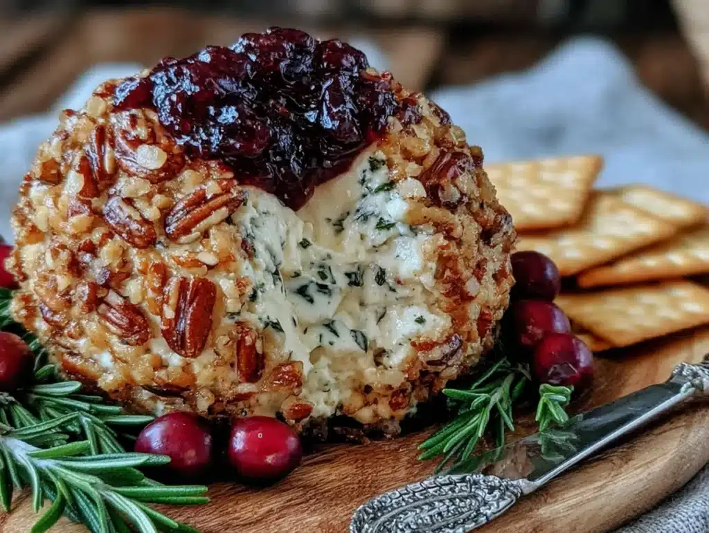 whipped cranberry cream cheese ball - featured image