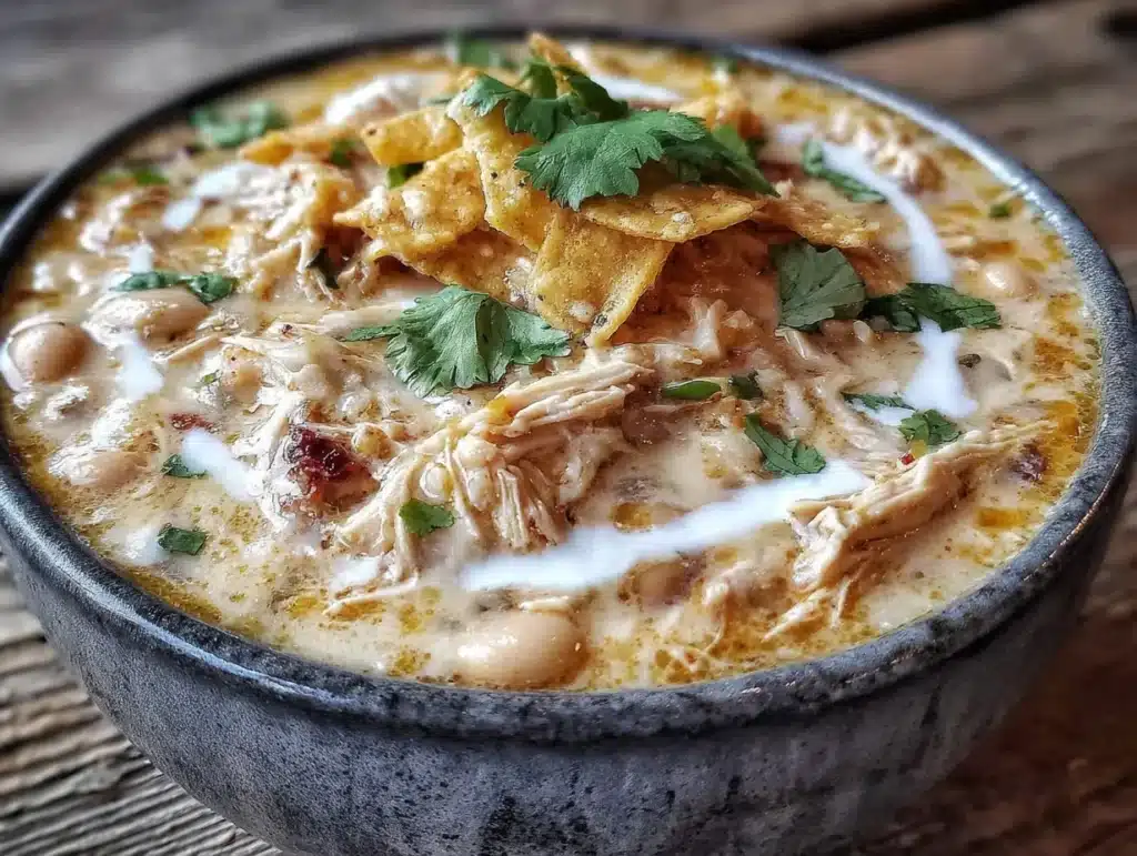white chicken chili with green chiles - featured image