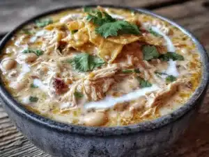 white chicken chili with green chiles - featured image