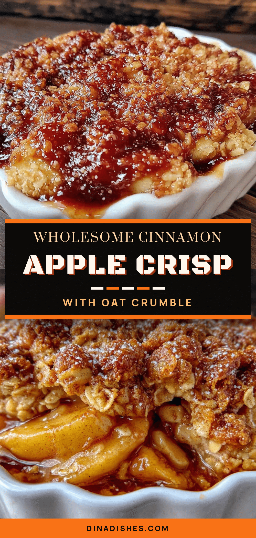 wholesome cinnamon apple crisp with oat crumble recipe