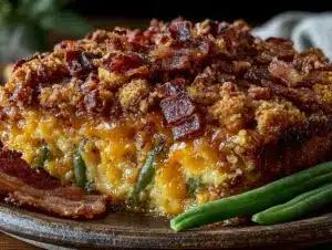 brown sugar bacon green bean casserole - featured image