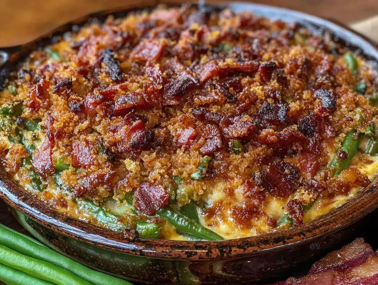 brown sugar bacon green bean casserole preparation steps