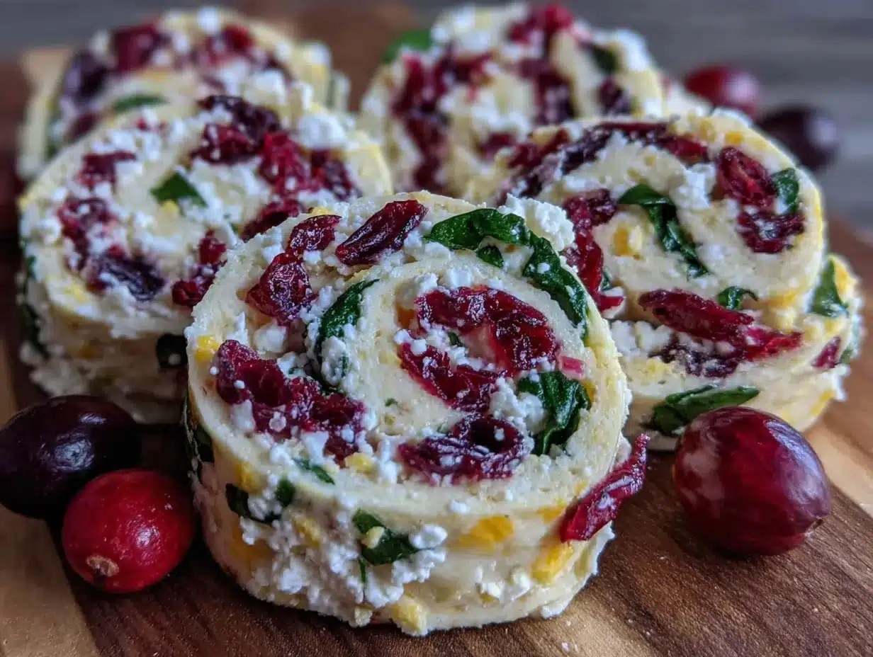 cranberry feta pinwheels preparation steps