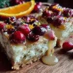 cranberry orange cheesecake bars - featured image