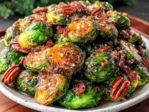 Crispy brown butter Brussels sprouts with bacon - featured image