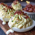 Lighter Cheesy Bacon Ranch Deviled Eggs - featured image