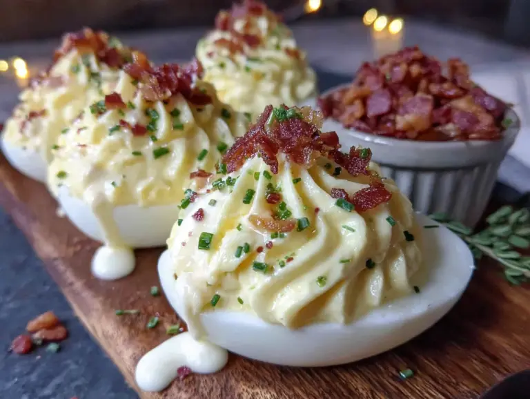 Lighter Cheesy Bacon Ranch Deviled Eggs - featured image